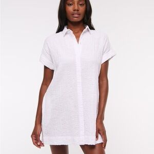 Abercrombie & Fitch Textured Mini Shirt Dress